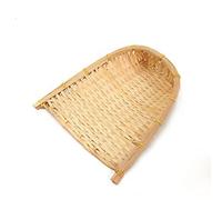 Bamboo Sieve Round Fruit Plate Handmade Storage Tray Hand Knitting Bread Basket Fruit And Vegetable Storage Tray Kitchen Supplies(23x23cm)