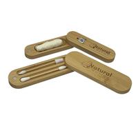 Bamboo/Silicone Buds and Floss with Storage Boxes, Sustainable with Refillable White Corn Floss Natutal Nation