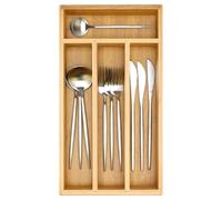Bamboo Silverware Drawer Organizer Small Cutlery Tray Wooden Kitchen Utensil Drawer Organizer Skinny Flatware Caddy Wood Utensil Holder Drawer Spoon Fork Cutlery Organizer Narrow Silverware Tray