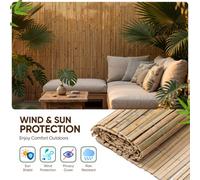 Bamboo Slat Fence Natural Garden Screening Roll Outdoor Privacy Fence Panel
