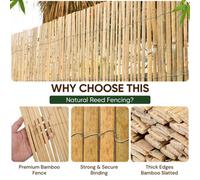 Bamboo Slat Fence Natural Garden Screening Roll Outdoor Privacy Fence Panel
