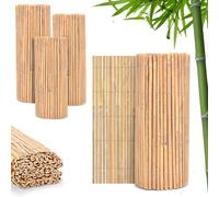 Bamboo Slat Fence Roll - Natural Garden Screening Panel for Privacy & Wind Protection - 4m Length, Multiple Height Options (1m, 1.2m, 1.5m, 1.8m) (H: 1.8M x L: 4M)