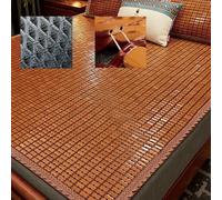 Bamboo Sleeping Mat - Breathable Summer Cooling Topper Pad for Comfortable Sleep - Folding Air Conditioning Mat for Bed
