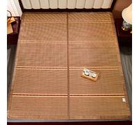 Bamboo Sleeping Mat, Foldable Double Sided Cooling Mattress, Rattan Sleeping Pad for Living Room, Bedroom, Bed and Floor