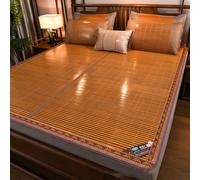 Bamboo Sleeping Mat, Summer Cooling Pad, Foldable Handwoven Rattan Tatami Mat for Home Bedroom School Dormitory