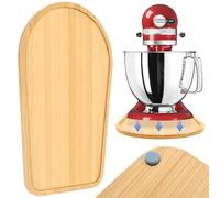 Bamboo Sliding Board for Mixer, 38×24×1 cm Appliance Sliding Pad for 4.5-5 Qt Blender, Kitchen Countertop Storage Accessories Mixer Moving Tray Attachments