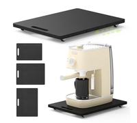 Bamboo Sliding Tray 12”W x 16”D Appliance Slider with Rubber Wheels Sliding Tray for Coffee Maker, kitchen Appliance Sliders for Countertop Air Fryers, Kitchen Stand Mixers, Toasters, Microwave