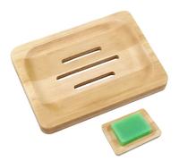 Bamboo Soap Holder, Dish with Drain, Natural Wood, for Soaps and Sponges, 11x18 cm