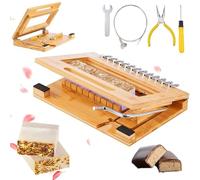 Bamboo Soap Slicer with Steel Wire, 2-in-1 Soap Making Kit - Cut 1-12 Bars into 1-Inch Slices, Handmade Wire Cutter for Soap Loaf, Candle, Cheese, Butter, DIY Tool