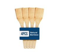 Joeji's Kitchen Set of 4 Bamboo Wooden Spatulas | Premium Cooking Wooden Spatula for Home Kitchen | Sustainable Wooden Spatulas for Cooking