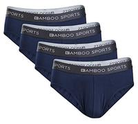 BAMBOO SPORTS B: Mens No Fly Briefs- Super Soft & Comfortable Fit, Navy Blue 4 Pack, XL