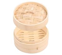 Bamboo Steam Basket Single Layer Bamboo Steam 18cm Chinese Basket Food Steaming Rack for Asian Cooking Sum, Dumplings, Vegetables, Fish Rice Brown, dumplin