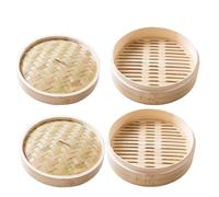Bamboo Steam Basket Single Layer Bamboo Steam 18cm Chinese Steam Basket Food Steaming Rack for Asian Cooking Sum, Dumplings, Vegetables, Fish Rice Brown