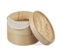 Bamboo steamer basket 2 Tiers 20.5 cm Bamboo Cooking Steamer Asian Food Steamer