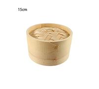 Bamboo Steamer Basket with Lid,Dumpling Steamer Basket With Side Handles Bamboo Steamers Basket for Steaming Cookware Bao Buns, Chinese Dim Sum(15cm)