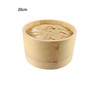 Bamboo Steamer Basket with Lid,Dumpling Steamer Basket With Side Handles Bamboo Steamers Basket for Steaming Cookware Bao Buns, Chinese Dim Sum(20cm)