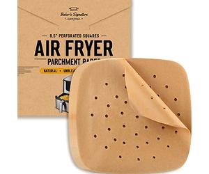 Bamboo Steamer Liner, 8.5" Air Fryer Parchment Paper Liners Sheets - 220pcs Unbleached Bamboo Steamer Basket Liners - Easy Cleanup, Will Not Burn or Curl, Non-Toxic & Volume Pack by Baker’s Signature