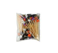 Bamboo Sticks Pearl Cocktail Buffet Fruit Forks Suitable for Wedding Birthday Party Halloween Decoration Tools(Halloween)