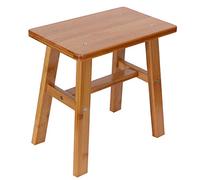 Bamboo Stool - Versatile Low Square Round Footrest, Multi-Functional Wooden Stool for Home, Living Room, Shower Bench, Compact Foot Stool for Small Spaces