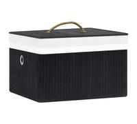 VidaXL Bamboo Storage Boxes 4 Pieces Black, Black