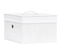 vidaXL 4x Bamboo Storage Boxes White Shelf Basket Chest Household Organisation