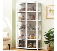 Bamboo storage cabinet, wooden display case, acrylic display case, transparent display case for living room, transparent acrylic display box, for bedroom/living room. ( Color : Five floors , Size : 82