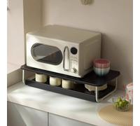 Bamboo Storage Rack for Coffee Machine with Silent Slide Rails, Screw-free Installation - Perfect for Kitchen Organization