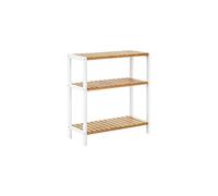 Bamboo Storage Stand Shelf, Natural + White