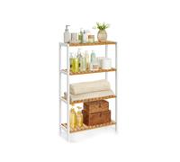 Bamboo Storage Shelf, White + Natural