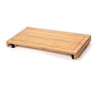 Bamboo Stovetop Cover&Countertop Cutting Board with Adjustable Legs, Dual-purpose Chopping Board for Electric Stove Burner, Workspace Block Cover for RV Camping Camper Gas