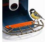 Bamboo Style Perch Extender for Bird Buddy Smart Feeder, Durable ABS Platform with Dual Screw Mount, DIY Expansion Holes, Extra Landing Space for Wildlife Watching & Full Body Photos
