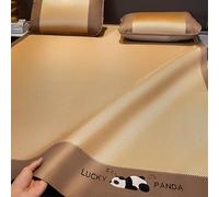 Bamboo Summer Cooling Sleeping Mat, Foldable Cooling Mat With Pillowcase Dual-Sided Rattan Ice Silk Multicolor Multi Sizes(Gold+black,100 * 195cm)