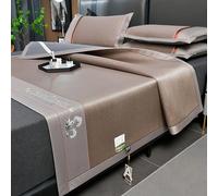 Bamboo Summer Cooling Sleeping Mat, Rattan Ice Silk Cooling Sleeping Mat Foldable With Pillowcase Multicolor Multiple Sizes(Champagne,120 * 200cm)