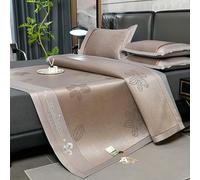 Bamboo Summer Cooling Sleeping Mat, Rattan Ice Silk Cooling Sleeping Mat Foldable With Pillowcase Multicolor Multiple Sizes(Dark Champagne,90 * 195cm)