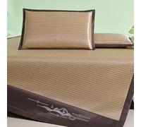 Bamboo Summer Cooling Sleeping Mat, Rattan Ice Silk Foldable Cooling Sleeping Mat With Pillowcase Multicolor Multiple Sizes(Gold,150 * 200cm)