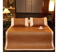 Bamboo Summer Cooling Sleeping Mat, Rattan Ice Silk Sleeping Mat With Pillowcase Multicolor Multiple Sizes(Brown,120 * 195cm)