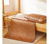 Bamboo Summer Cooling Sleeping Mat, Rattan Ice Silk Sleeping Mat With Pillowcase Multiple Sizes(100 * 195cm)
