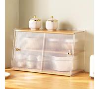 Bamboo Tab Dining Cabinet with Sliding Doors Coffee Cup rage Rack Countertop Dish Rack Versati Home 32CM