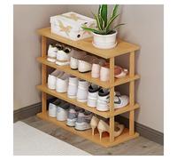 Bamboo Tall Narrow Shoe Rack - 4-Tier Space-Saving Corner ShoeSlim Vertical Shoe Shelf for Entryway & Living Room - Stylish & Functional Shoe Storage Solution (65cm)
