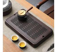 Bamboo Tea Tray, 18 Inch Gongfu Tea Table with Water Drainage System, Chinese Kung Fu Tea Serving Set for Home and Office
