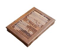 Bamboo Tea Tray with Der - Solid Wood Chicken Design Rosewood h Perfect for Tea Ceremonies and Household Serving Water Sto Solut