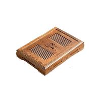 Bamboo Tea Tray with Der - Solid Wood Serving Table for Tea & Water Sto Chicken Design Rosewood h (Army Green) - Perfect for Home & Office Use