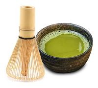Bamboo Tea Whisk, 54-100 Prongs Reusable Natural Bamboo Green Tea Powder Whisk, Tea Whisk Chasen Preparing Hand Made Matcha Powder Brush Tool (100 Prongs)