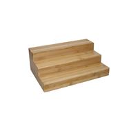 Bamboo Three Tier Cupboard Shelf Organiser Copco Brown One Size