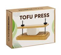 Bamboo Tofu Press with Drainage Tray & Adjustable Screws - Vegan Kitchen Gadget for Firm Tofu, Plant-Based Cooking, Flavor & Texture