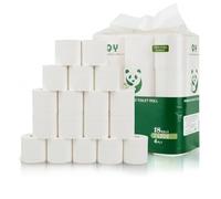 Bamboo Toilet Roll4-Ply Soft Bathroom Tissue,112×95mm,18 Rolls Bulk Pack,Earth-Friendly Bamboo Pulp Toilet Paper for Home & Office