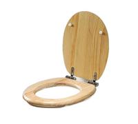 Bamboo Toilet Seat Household Wooden Solid Wood Universal Quick-Release Buffer Silent Toilet Cover Bathroom Accessories(Light Brown Wood,Slow Drop)