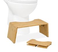 Bamboo Toilet Stool Folding Footstool Bathroom Adults Step Stand 19x48.5x20cm