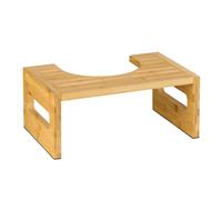 Bamboo Toilet Stool Footstool Bathroom Adults Step Stand Natural 18.5x43.5x28cm