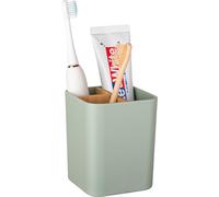 Bamboo Toothbrush Holder for Bathrooms, 3 Slots Kids Toothbrush and Toothpaste Holder Bathroom Countertop Organizer for Electric Toothbrushes, Floss, Razors - Green